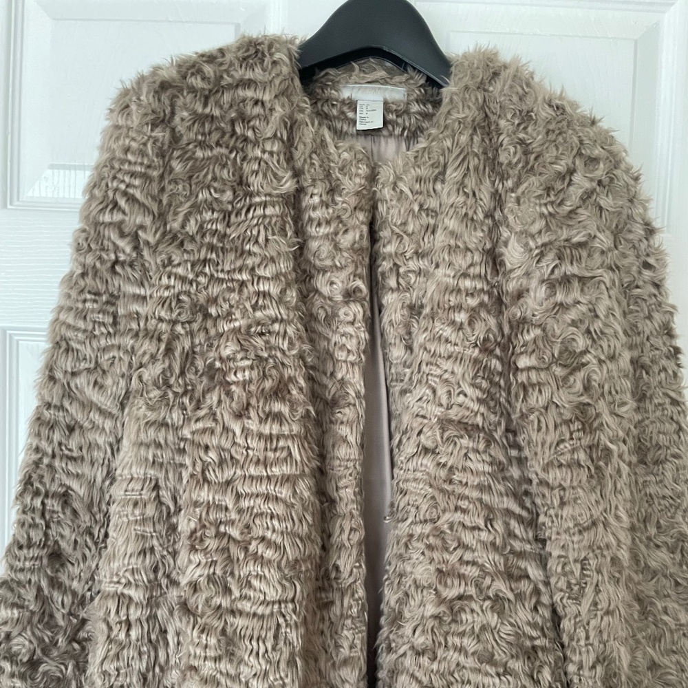 Faux Fur Coat. Size 8